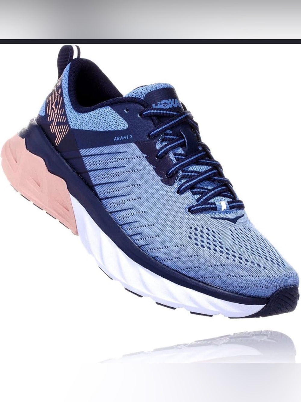 Hoka Arahi 3 Blue Navy Pink Women's Running Shoe